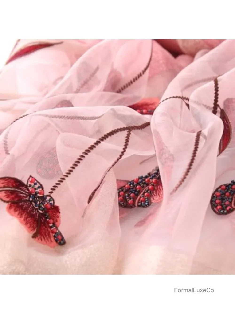 Floral Embroidered Pashmina Shawl Wrap